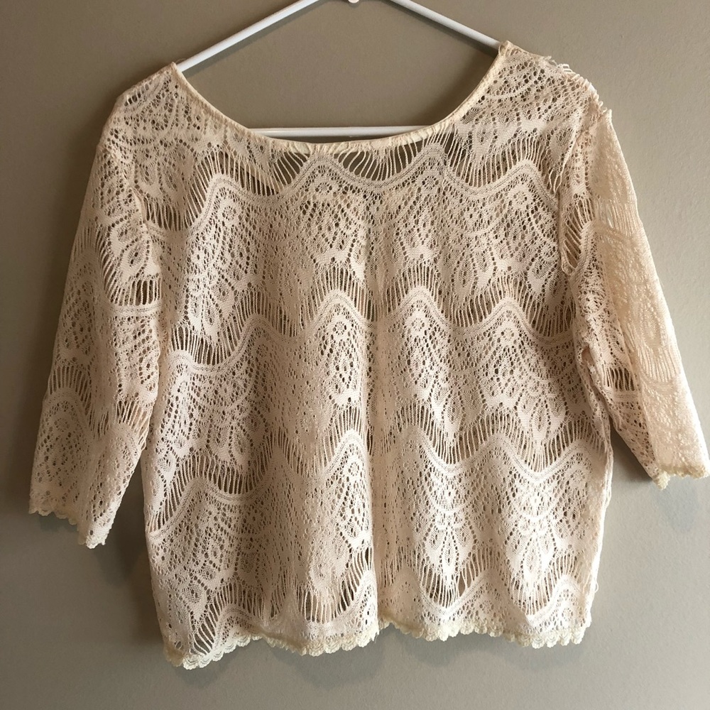 See -through lace blouse